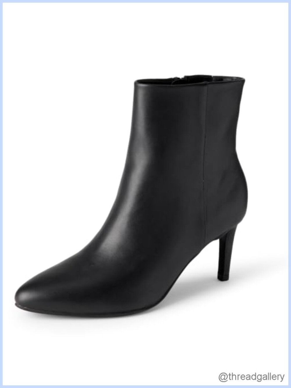Stiletto Heel Ankle Boots Side Zip Faux Leather Dress Booties